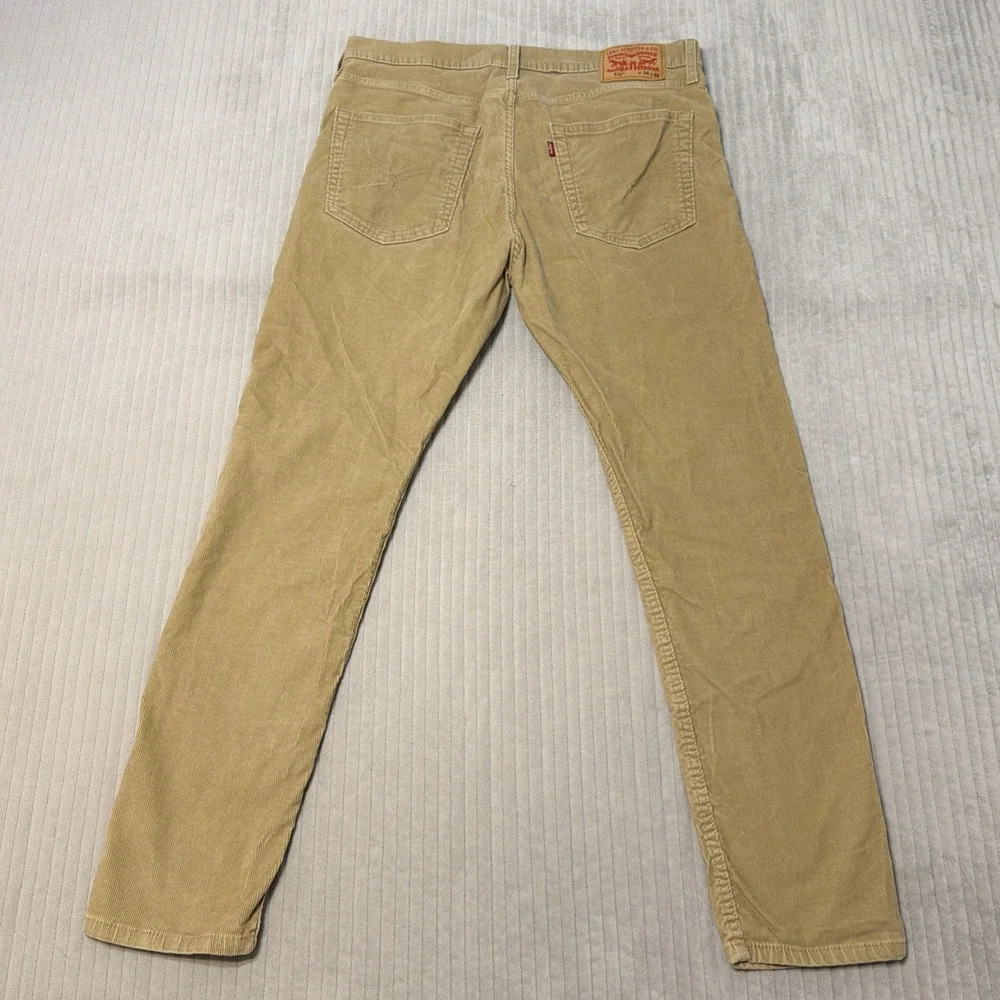 Levi's 512 Slim Taper Pants Mens 36x30 Tan Khaki Corduroy Stretch
